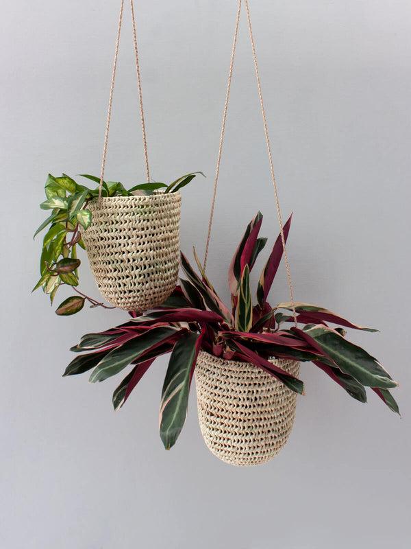 Bohemia Design Open Weave Dome Hanging Baskets Natural
