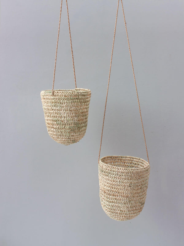 bohemia design Open Weave Dome Hanging Baskets Natural