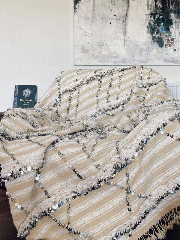 Bohemia Design Vintage Moroccan Handira Blanket No. 147