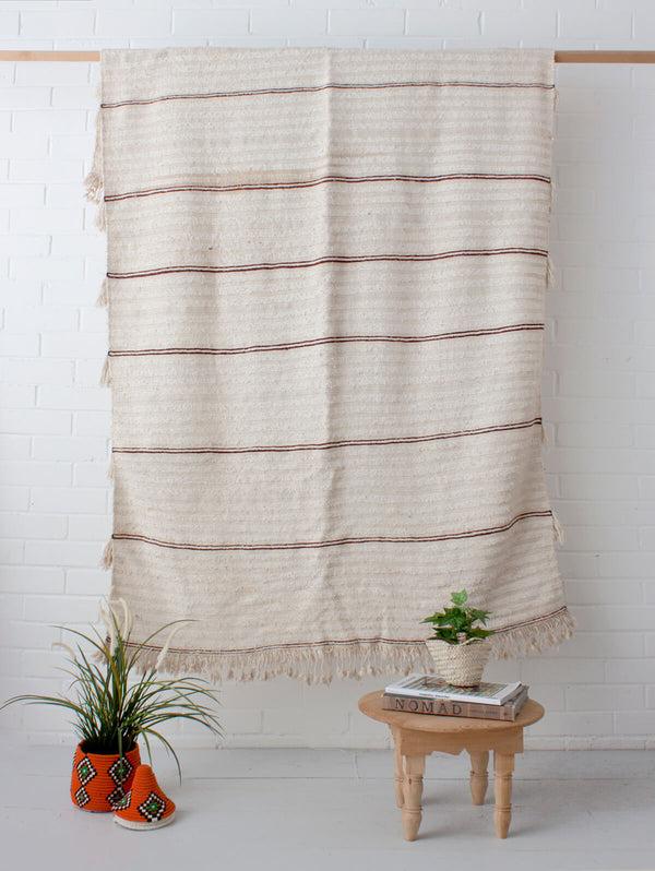 Bohemia Design Vintage Moroccan Handira Blanket No. 148
