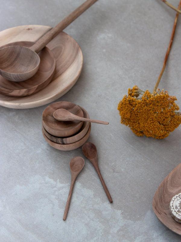 Bohemia Design Walnut Wood Spice Bowl And Spoon Set
