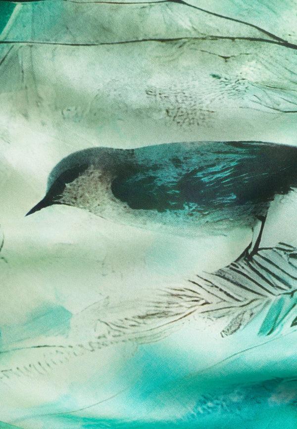 Bolongaro Trevor Birds Silk Printed Scarf