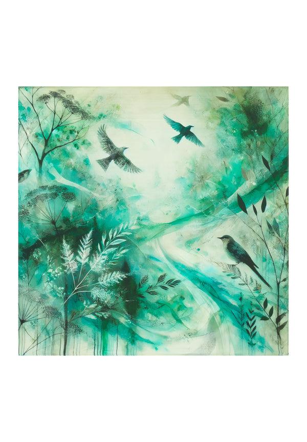 bolongaro trevor Birds Silk Printed Scarf