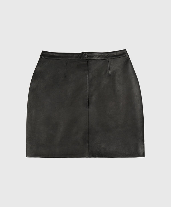 Bolongaro Trevor Leather Raven Mini Skirt