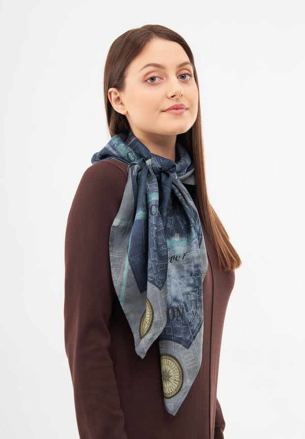 Bolongaro Trevor LondonBy Night Silk Printed Scarf