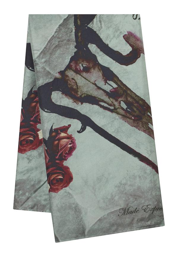 Bolongaro Trevor Ram Skull Silk Printed Scarf