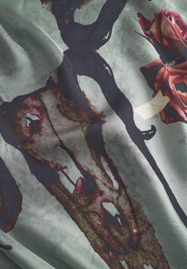 Bolongaro Trevor Ram Skull Silk Printed Scarf