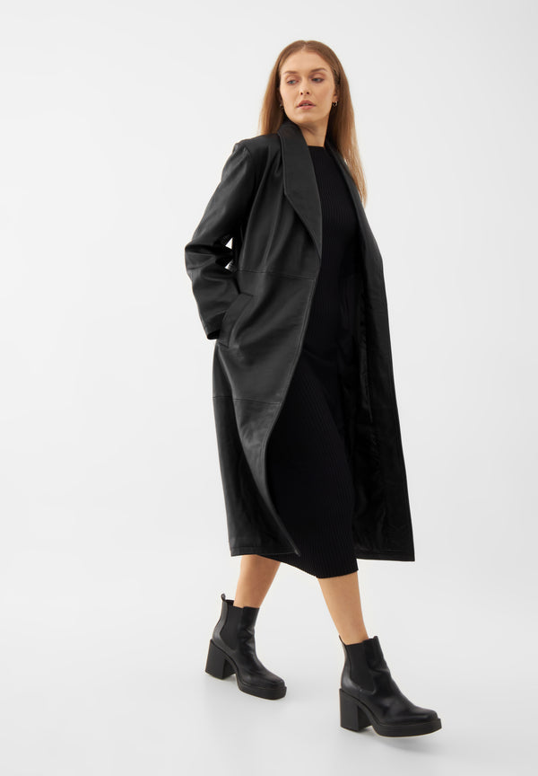 bolongaro trevor Real Leather Belted Overcoat