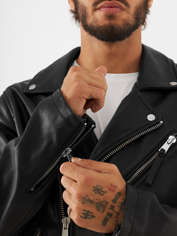 Bolongaro Trevor Real Leather Classic Biker Jacket