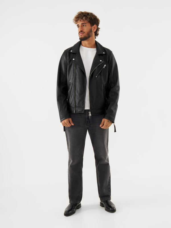bolongaro trevor Real Leather Classic Biker Jacket