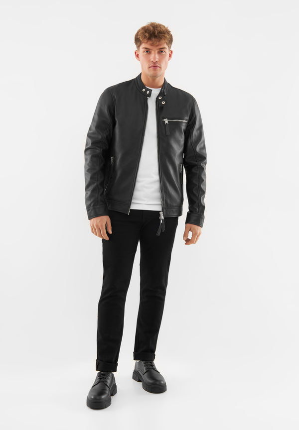 Bolongaro Trevor Real Leather Classic Racer Jacket