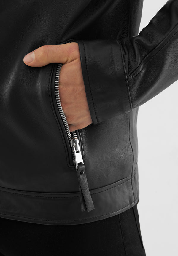 Bolongaro Trevor Real Leather Classic Racer Jacket