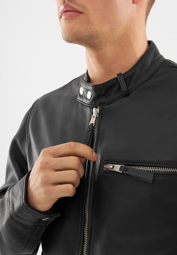 Bolongaro Trevor Real Leather Classic Racer Jacket