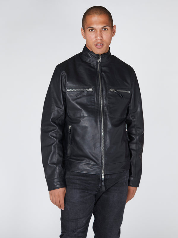 bolongaro trevor Real Leather Funnel Worker Jacket