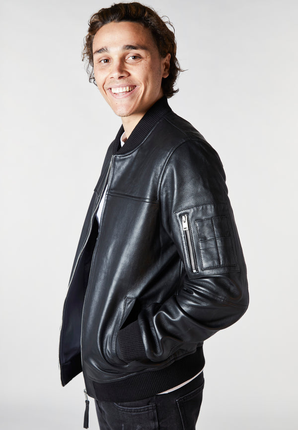Bolongaro Trevor Real Leather MA1 Bomber Jacket