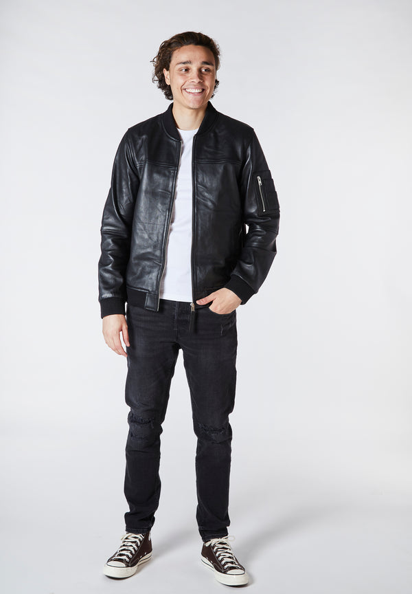 Bolongaro Trevor Real Leather MA1 Bomber Jacket