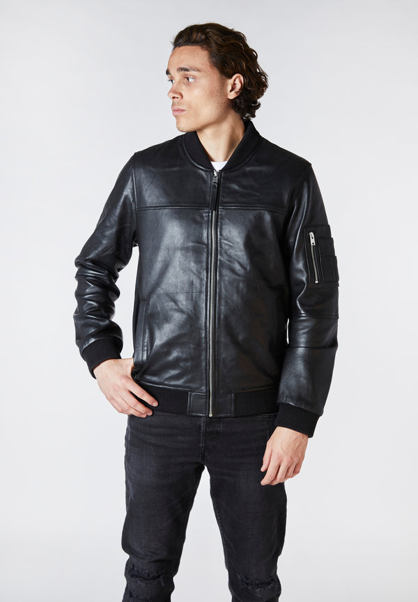 bolongaro trevor Real Leather MA1 Bomber Jacket