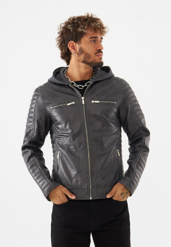 bolongaro trevor Real leather Nathan Racer Jacket