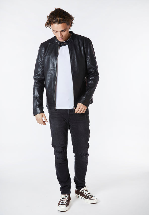 Bolongaro Trevor Real Leather Racer Jacket