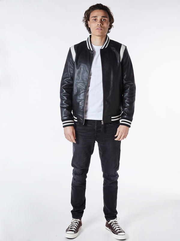 Bolongaro Trevor Real Leather Teddy Bomber Jacket