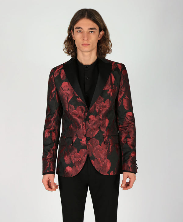 Bolongaro Trevor Red Floral Skinny Blazer