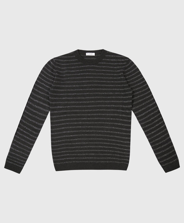 bolongaro trevor Metallic Stripe Soft Knit Crew Neck Jumper