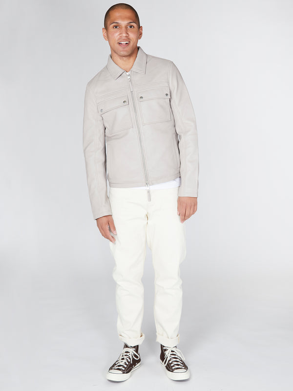 Bolongaro Trevor Real Leather Double Pocket Overshirt Jacket