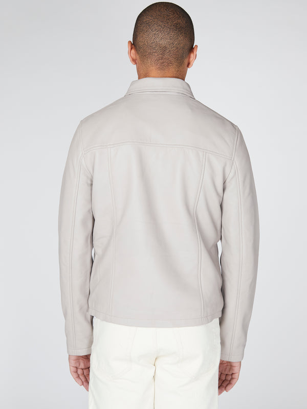 Bolongaro Trevor Real Leather Double Pocket Overshirt Jacket