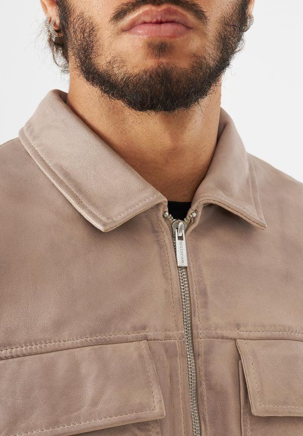 bolongaro Trevor Real Leather Samuel Overshirt Jacket