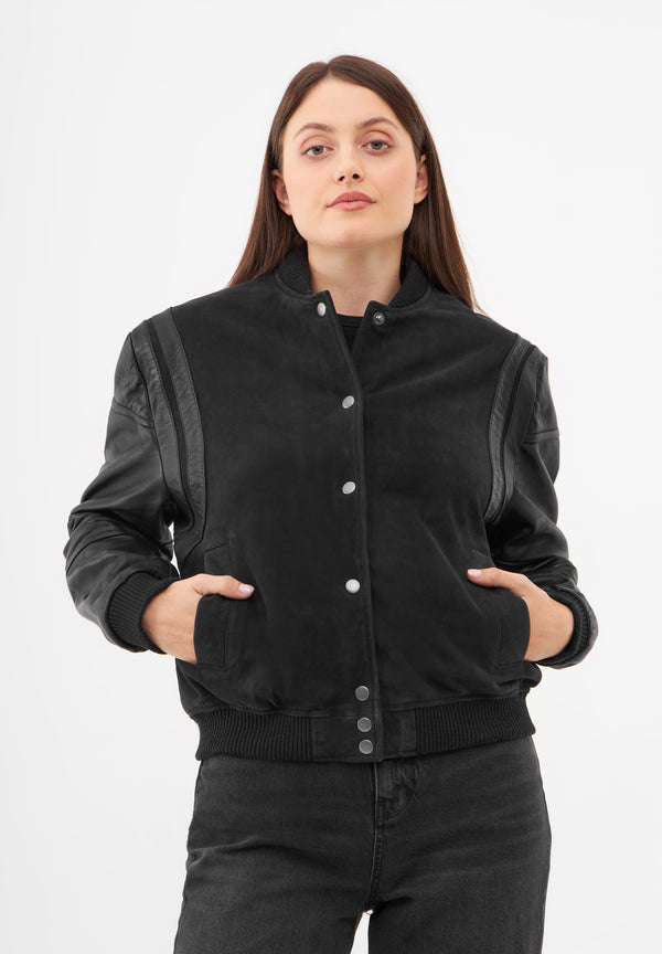 Bolongaro Trevor Real Suede And Leather Panelled Bomber Jacket