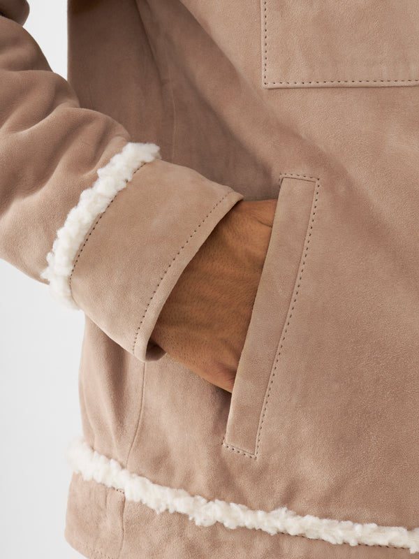 Bolongaro Trevor Real Suede Shearling Trucker Jacket