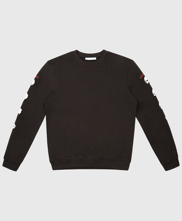 bolongaro trevor Skull Side Arm Print Crew Neck Sweatshirt