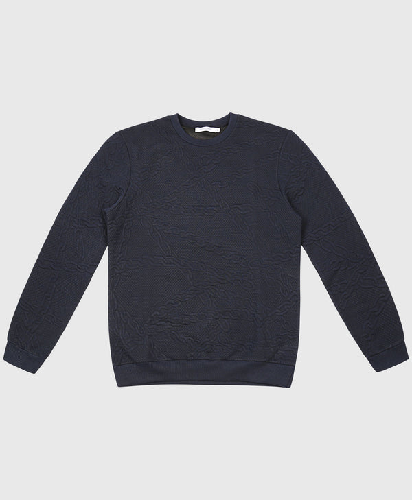 bolongaro trevor Textured Chains Crew Neck Sweatshirt