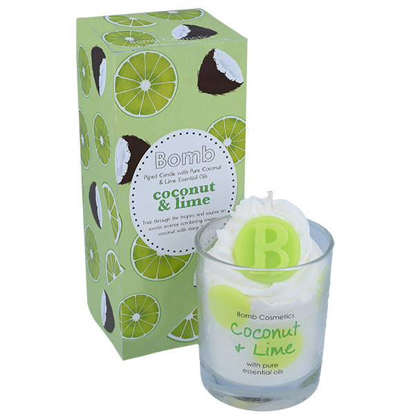 bomb cosmetics Coconut & Lime Piped Glass Candle