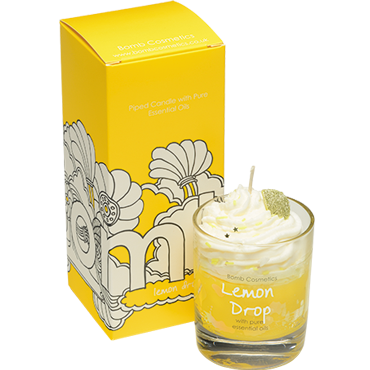 bomb cosmetics Lemon Drop Piped Glass Candle