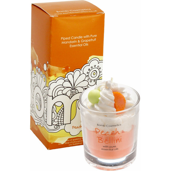 bomb cosmetics Peach Bellini Piped Candle