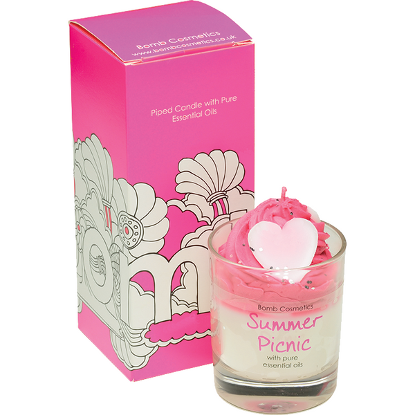 bomb cosmetics Summer Picnic Piped Glass Candle