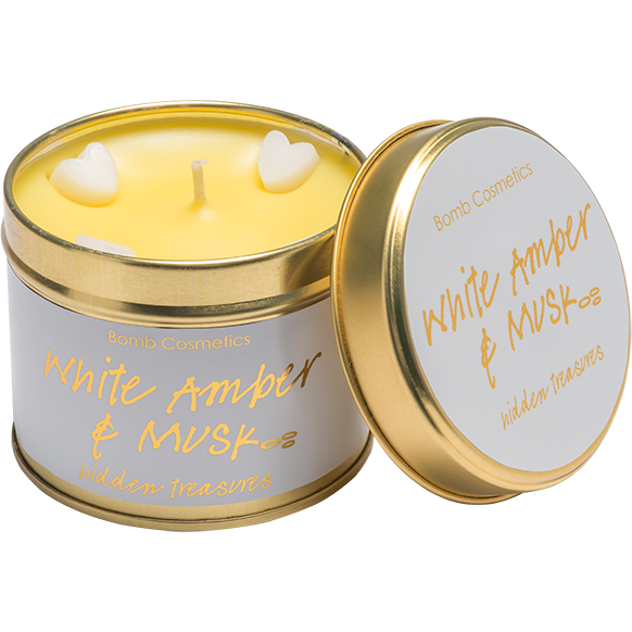 bomb cosmetics White Amber & Musk Tinned Candle