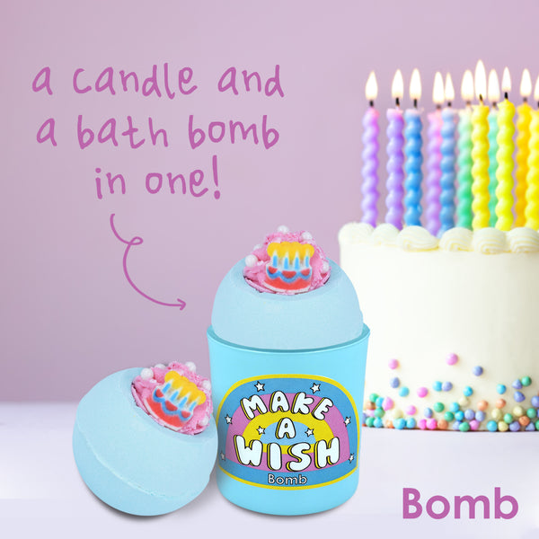 Bomb Cosmetics Make A Wish Glow Up Bath Bomb & Candle Duo