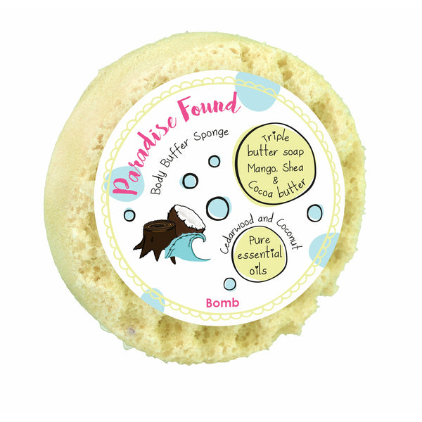 bomb cosmetics Paradise Found Body Buffer Soap Sponge