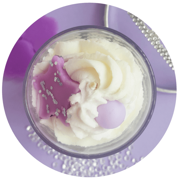 Bomb Cosmetics Shiny Happy Purple Piped Glass Candle