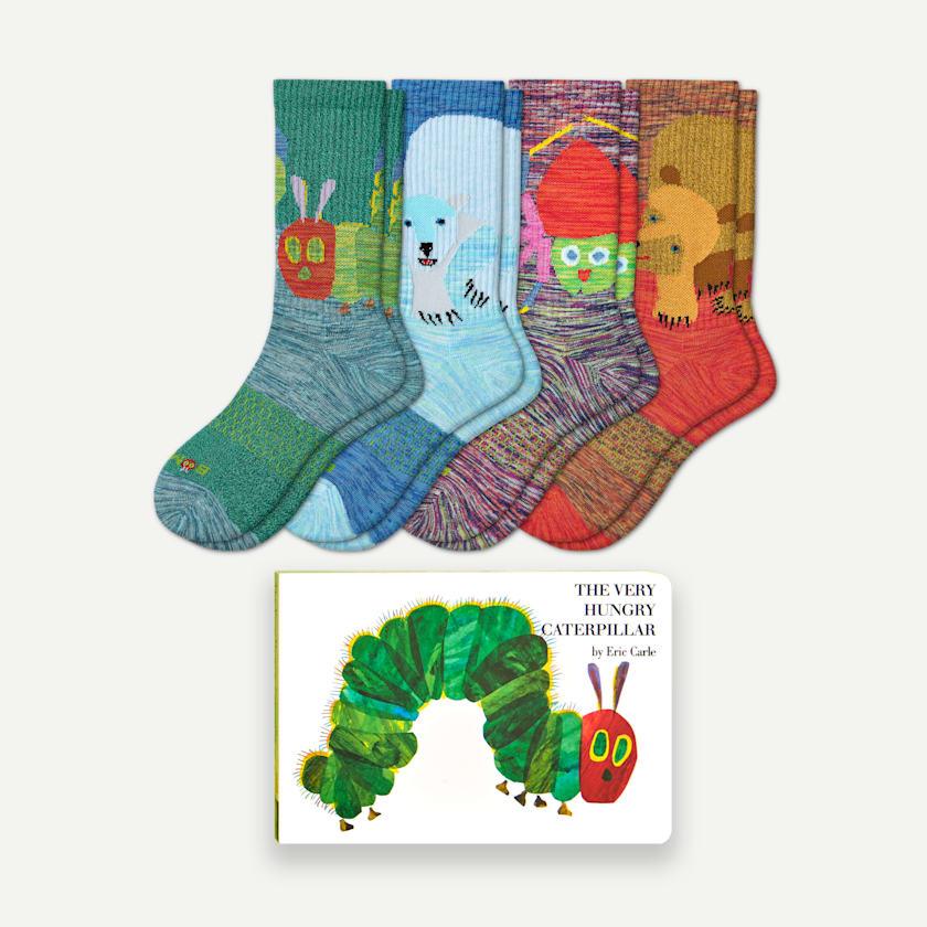 bombas Adult Eric Carle Calf Sock 4-Pack & Book