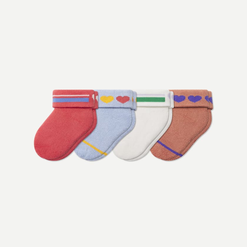 bombas Baby Hearts Sock 4-Pack (0-6 Months)