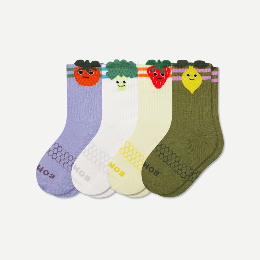 bombas Junior Fruits & Veggies Calf Sock 4-Pack