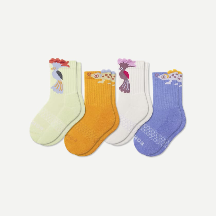 bombas Junior Rainforest Friend Calf Sock 4-Pack