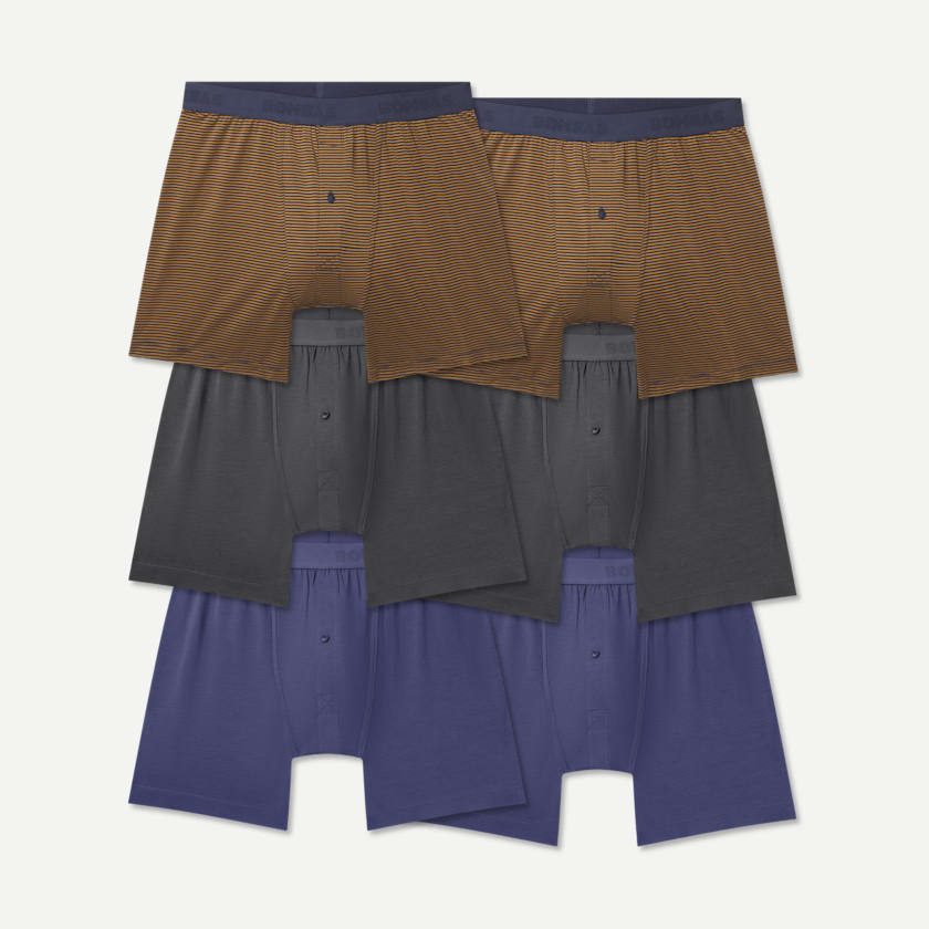 bombas Men's Cotton Modal Blend Boxer 6-Pack