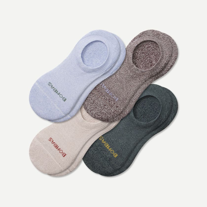 bombas Men's Cushioned No Show Sock 4-Pack