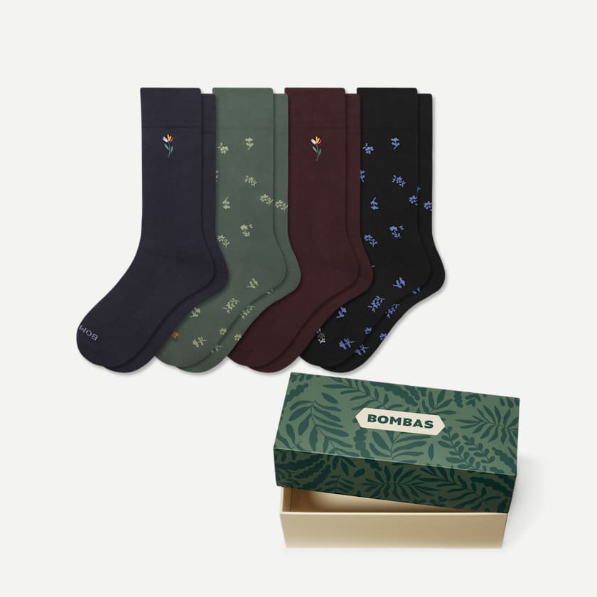 bombas Men's Dress Calf Sock 4-Pack Gift Box