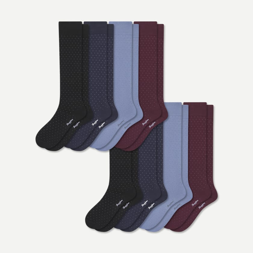bombas Men's Dress Over the Calf Sock 8-Pack