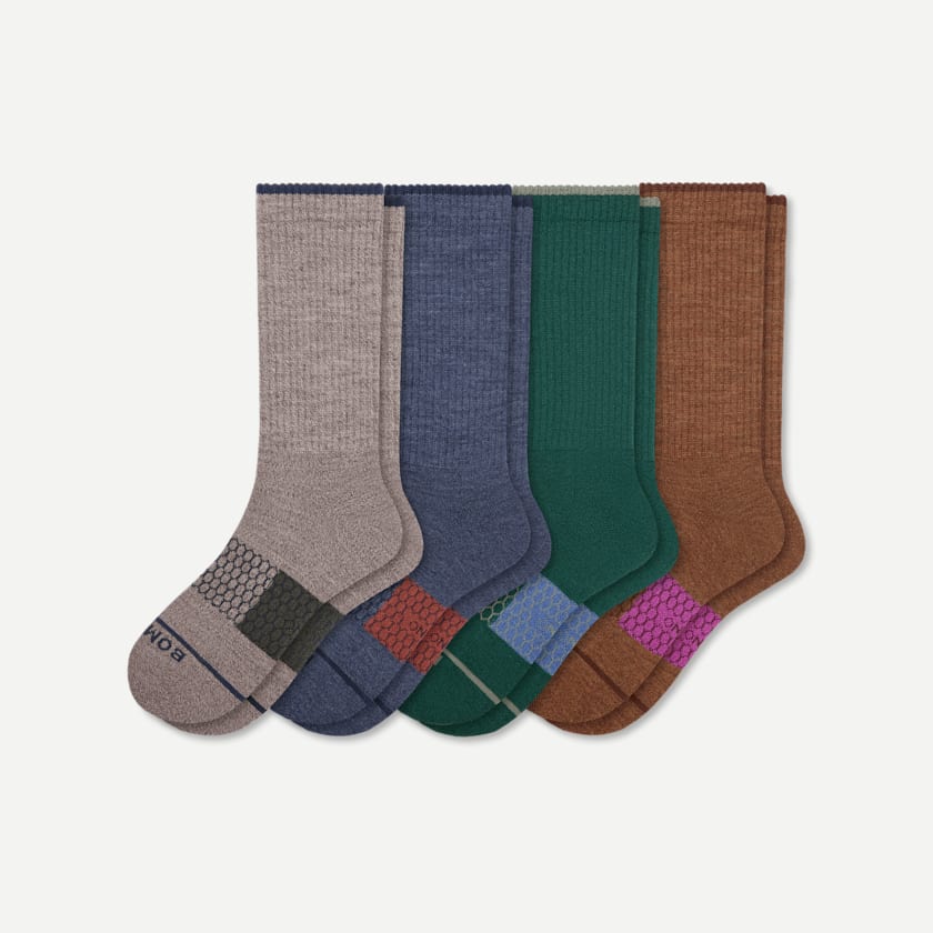 bombas Men's Merino Wool Blend Calf Sock 4-Pack